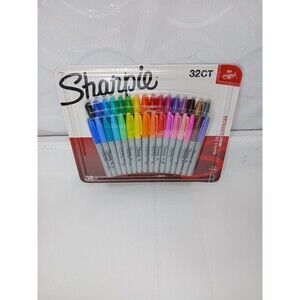SHARPIE Permanent Markers ~ Fine Point ~ 32 Count (Multicolor) Pens ~ NEW